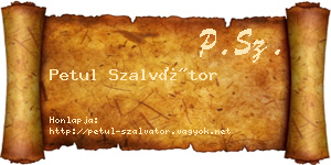 Petul Szalvátor névjegykártya